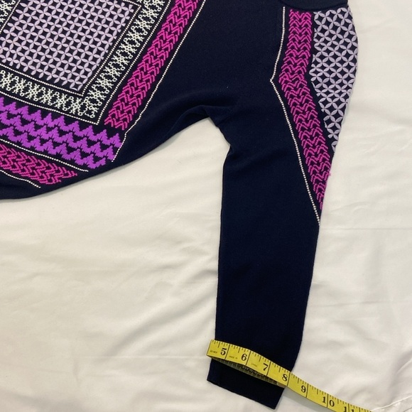 J.Crew Women’s Black or Blue /Multicolored Embroidered Sweater, Size-Small. - Picture 9 of 12